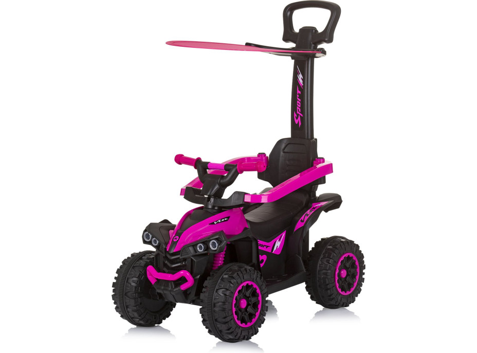 CHIPOLINO Odrážedlo se stříškou a vodící tyčí ATV Pink