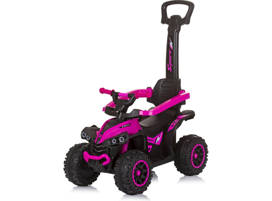 CHIPOLINO Odrážedlo se stříškou a vodící tyčí ATV Pink