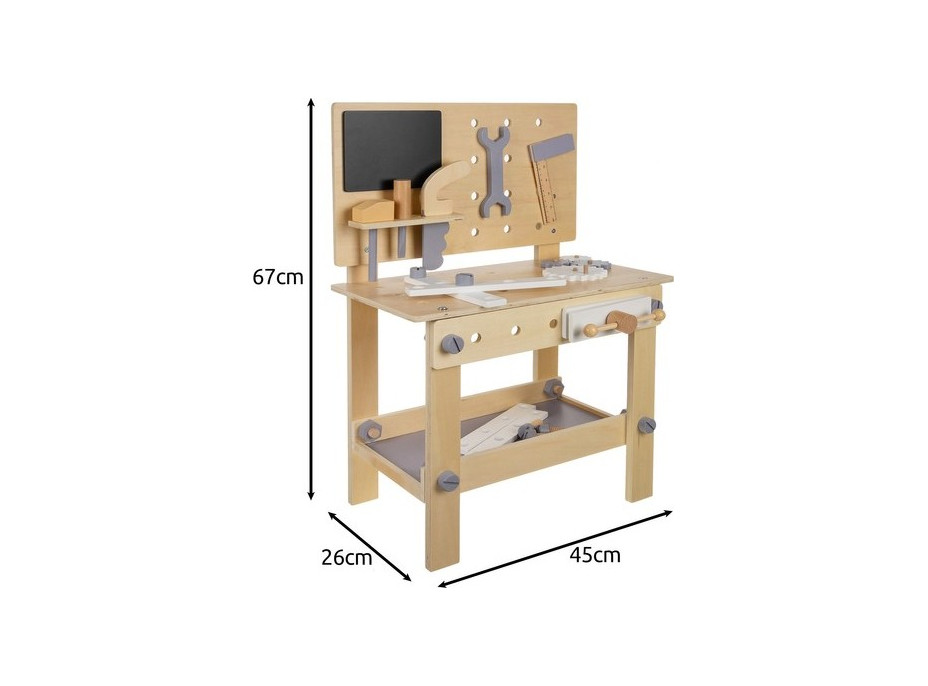 Dřevěný ponk s příslušenstvím - přírodní