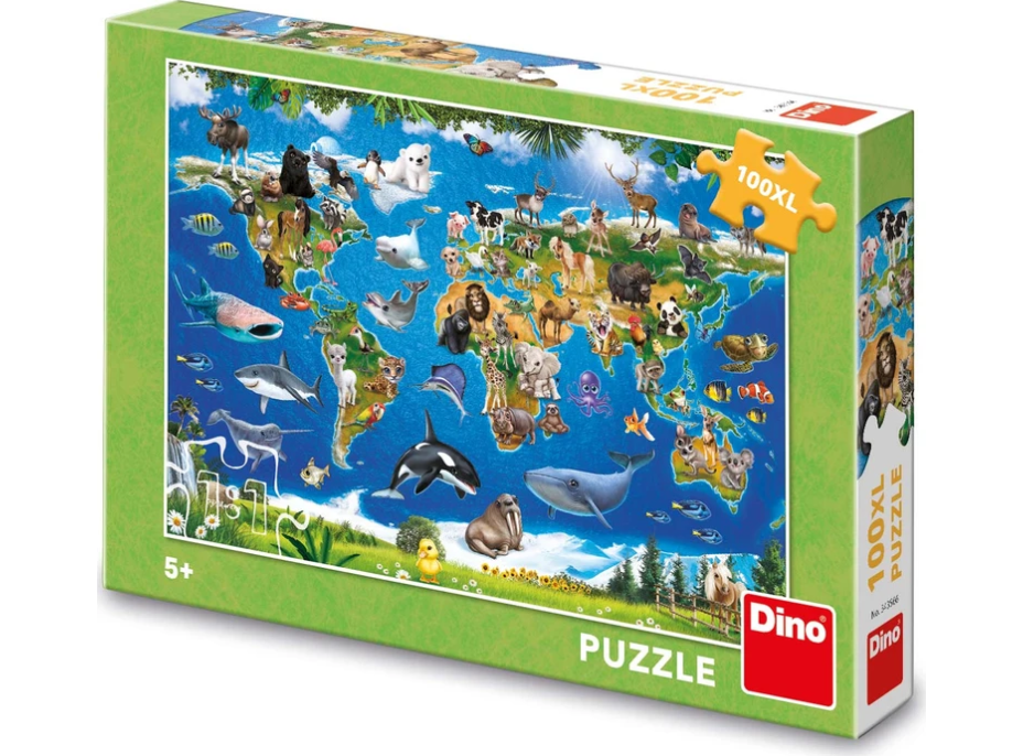 DINO Puzzle Mapa zvířat XL 100 dílků