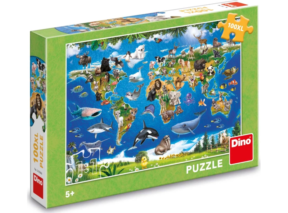 DINO Puzzle Mapa zvířat XL 100 dílků