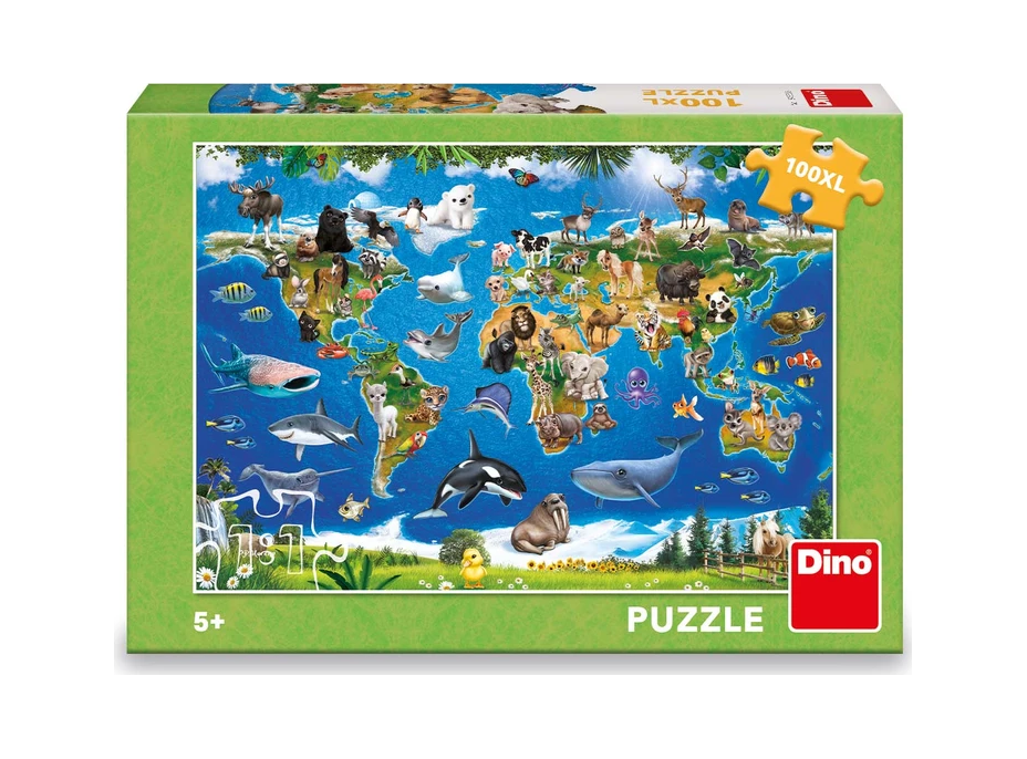 DINO Puzzle Mapa zvířat XL 100 dílků