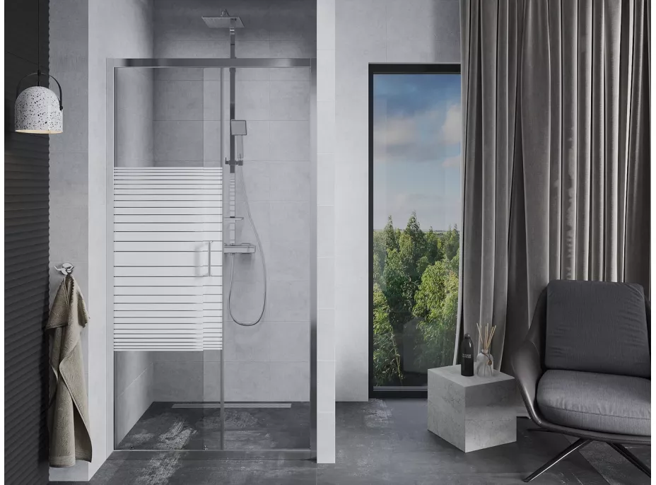 Sprchové dveře MAXMAX MEXEN APIA 130 cm - STRIPE, 845-130-000-01-20