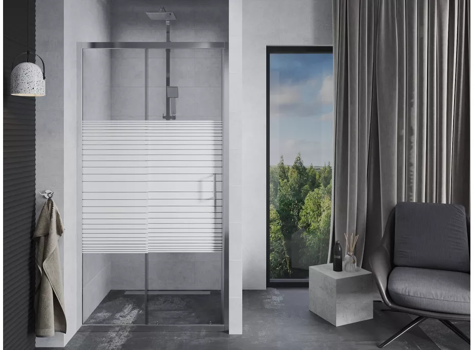 Sprchové dveře MAXMAX MEXEN APIA 130 cm - STRIPE, 845-130-000-01-20