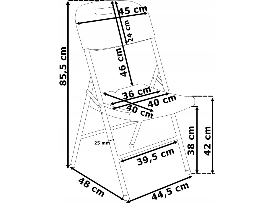 Sestava cateringového nábytku FETA WHITE (stůl 180 cm + 6 židlí) - bílá