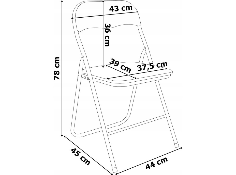 Sestava cateringového nábytku FETA WHITE (stůl 180 cm + 6 židlí BASICO) - bílá/černá