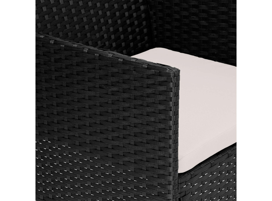 Sestava zahradního ratanového nábytku MAGNOLIA - černá/béžová