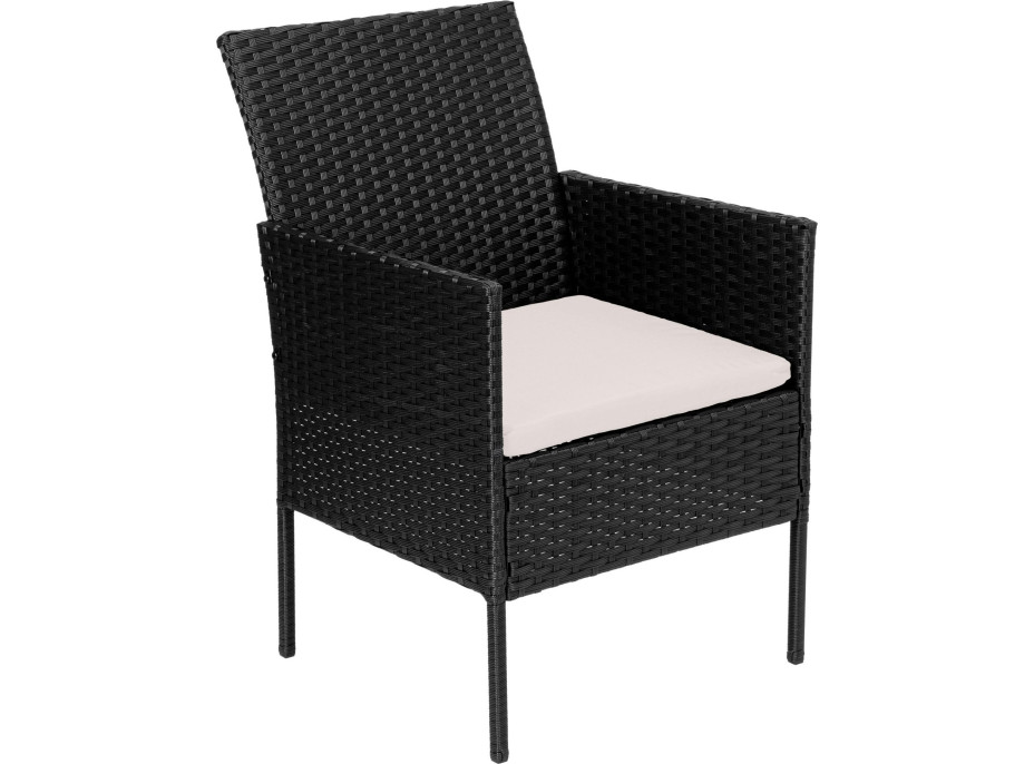 Sestava zahradního ratanového nábytku MAGNOLIA - černá/béžová