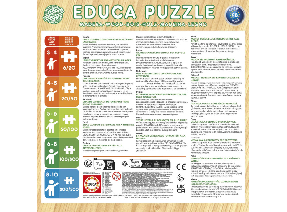 EDUCA Dřevěné puzzle Lví král a Bambi 2x16 dílků