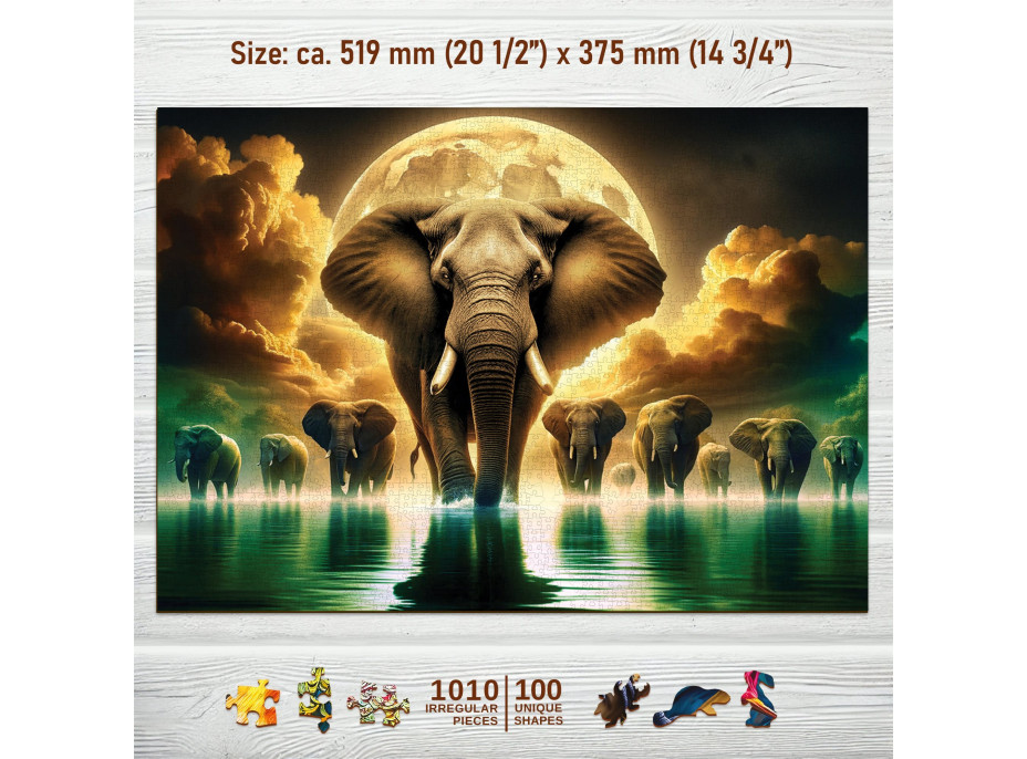 WOODEN CITY Dřevěné puzzle Sloní sny 1010 dílků