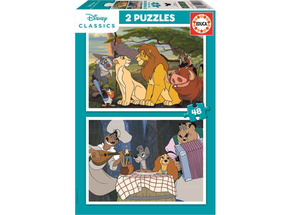 EDUCA Puzzle Disney Zvířata 2x48 dílků