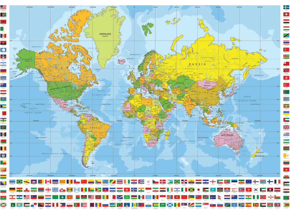 ANATOLIAN Puzzle Politická mapa světa XL 700 dílků