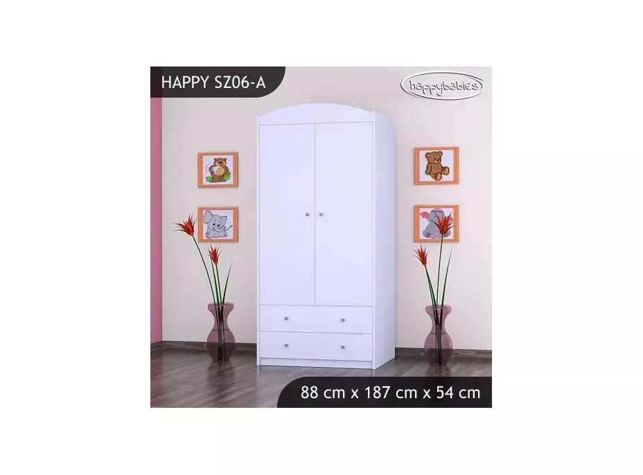 Dětská skříň HAPPY bez motivu - TYP 6A