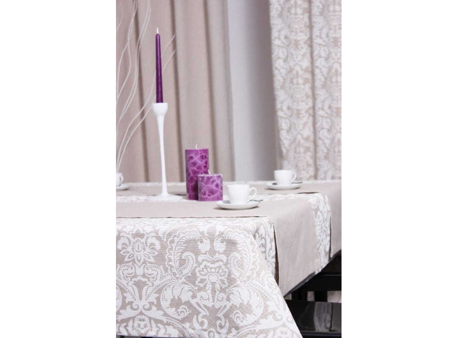 Dekorační ubrus ANGELA 135x220 cm - bílý/béžový