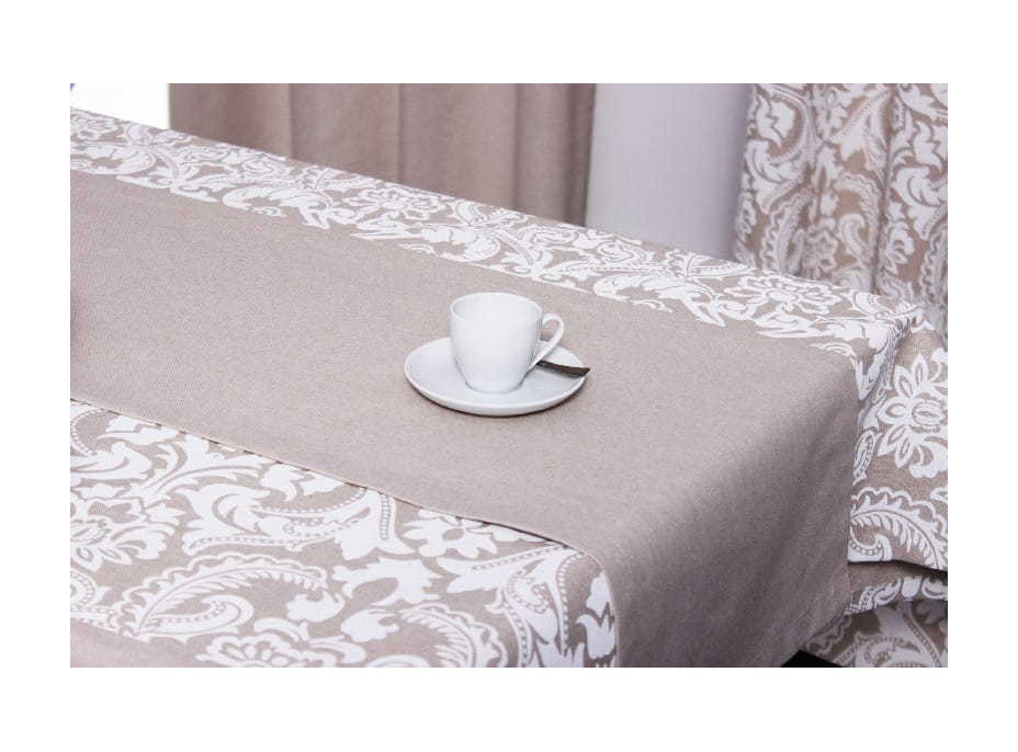 Dekorační ubrus ANGELA 135x220 cm - bílý/béžový