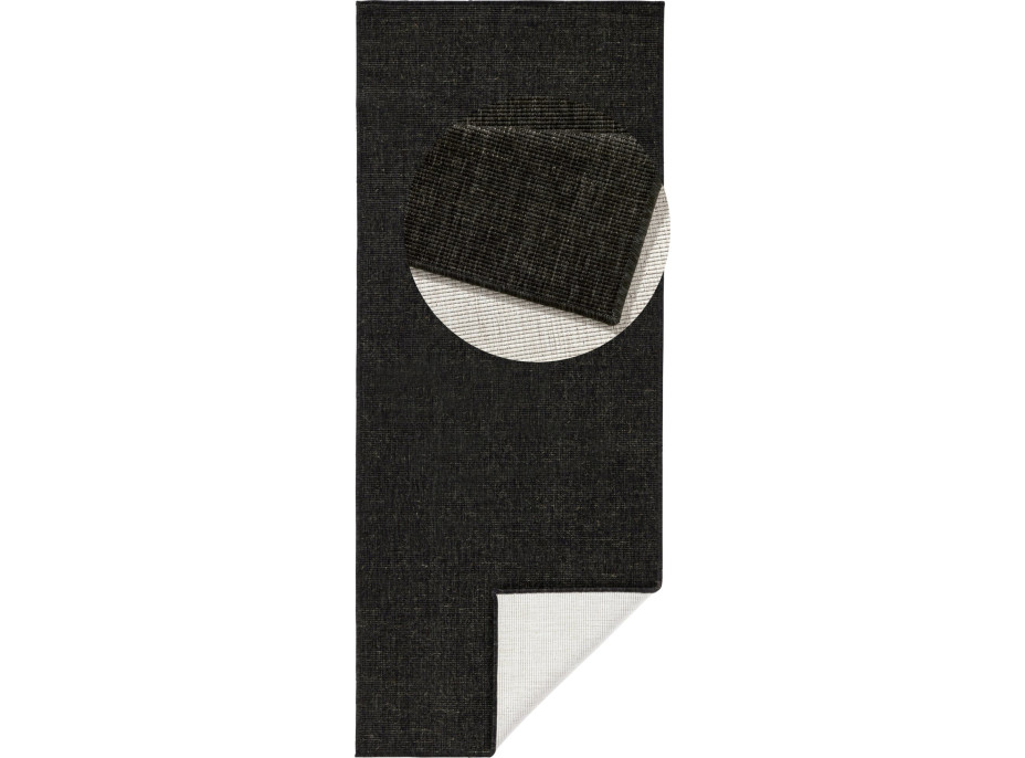 Běhoun Twin-Wendeteppiche 103096 black cream – na ven i na doma