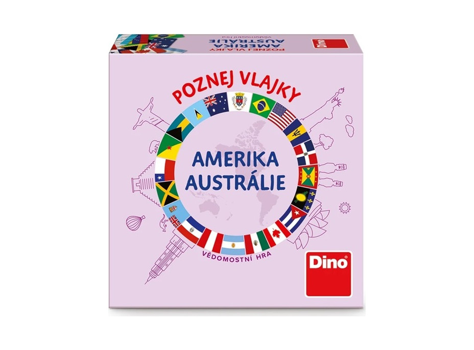 Dino Cestovní hra Poznej vlajky - Amerika a Austrálie