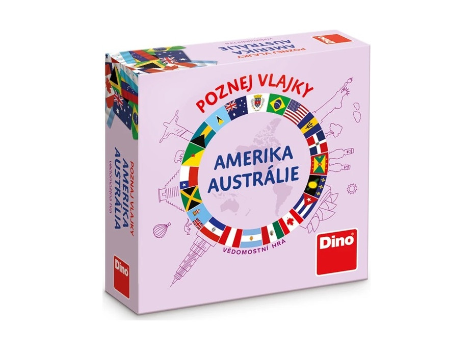 Dino Cestovní hra Poznej vlajky - Amerika a Austrálie