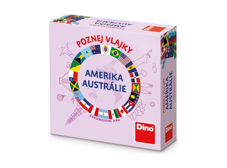 Dino Cestovní hra Poznej vlajky - Amerika a Austrálie