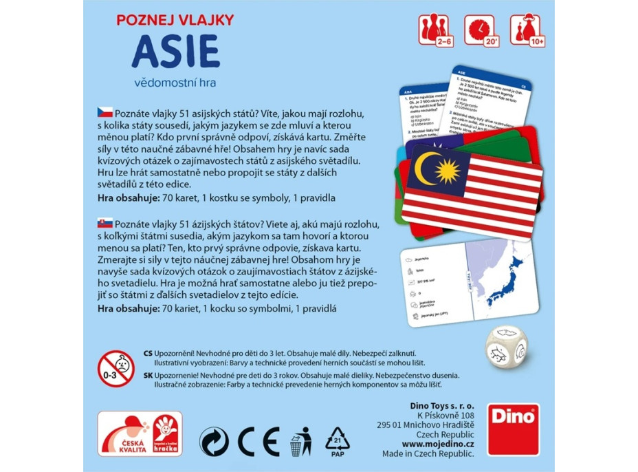 Dino Cestovní hra Poznej vlajky - Asie