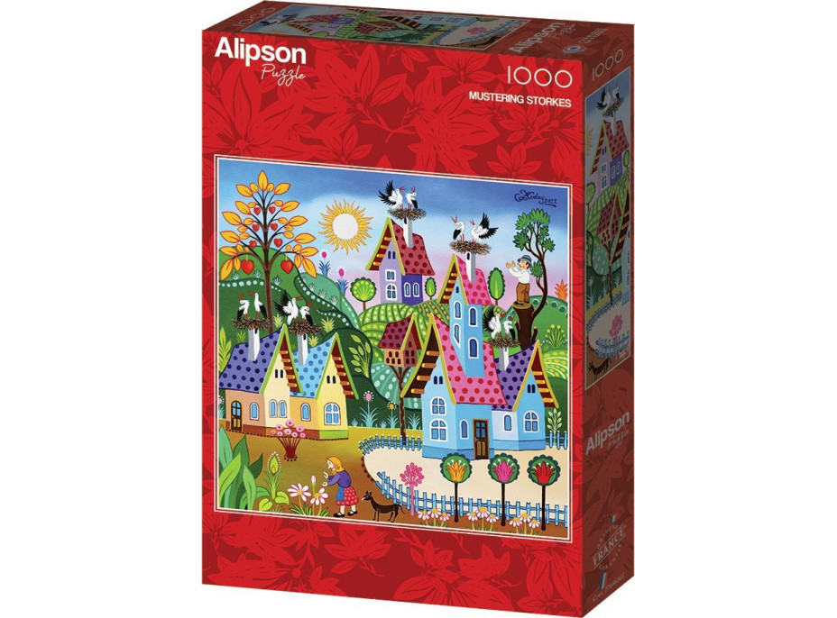 ALIPSON Čtvercové puzzle Slet čápů 1000 dílků