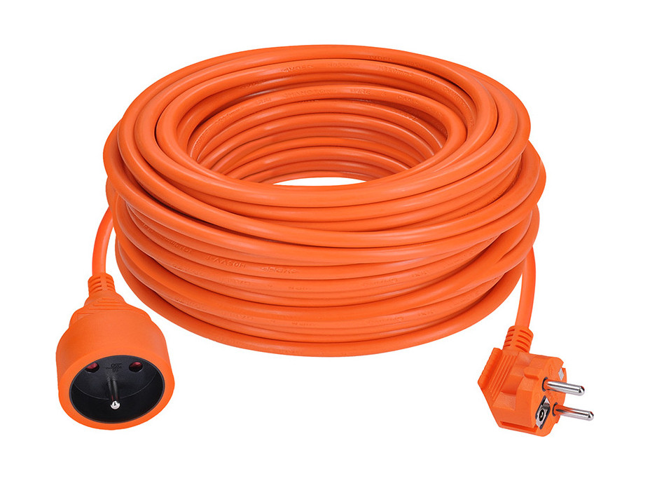 Solight prodlužovací přívod - spojka, 1 zásuvka, 30 m, 3 x 1,5mm2, oranžová