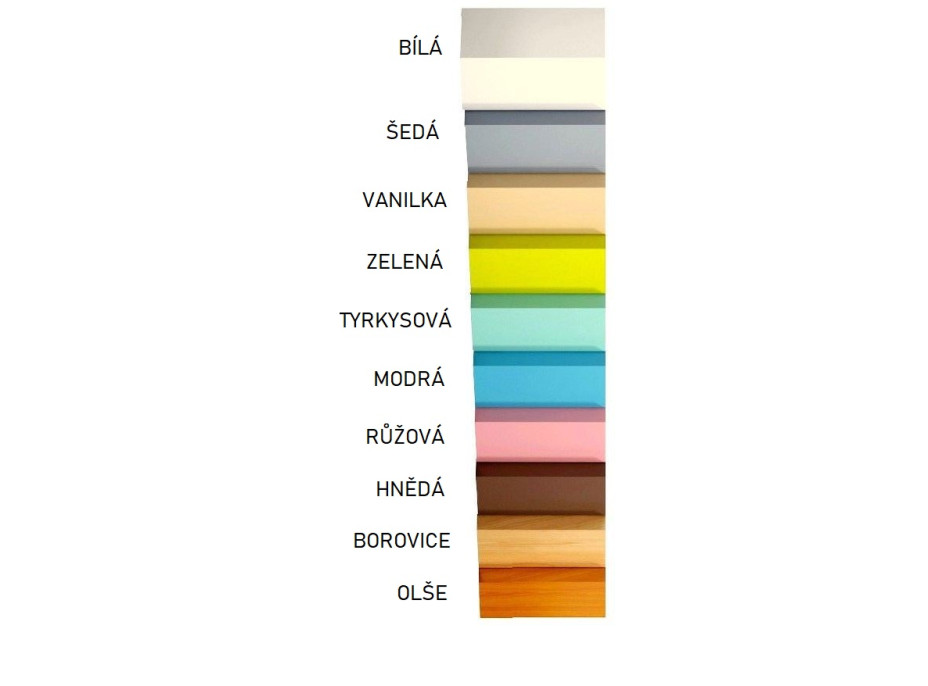 Dětská patrová postel TANY - 160x80 cm, bílá barva, dva malé šuplíky