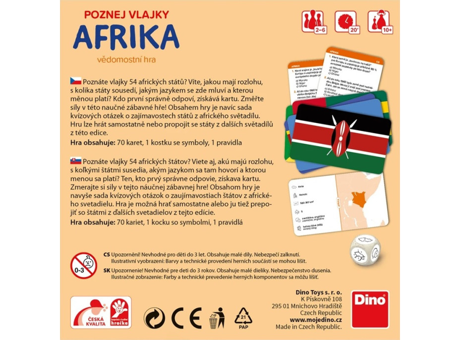 Dino Cestovní hra Poznej vlajky - Afrika