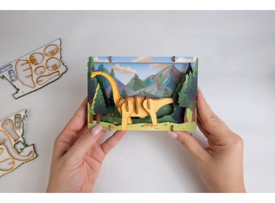 EscapeWelt 3D dřevěné puzzle Brontosaurus