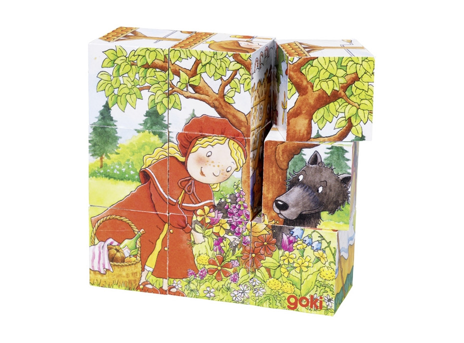 Goki Dřevěné kostky Pohádky 9 ks