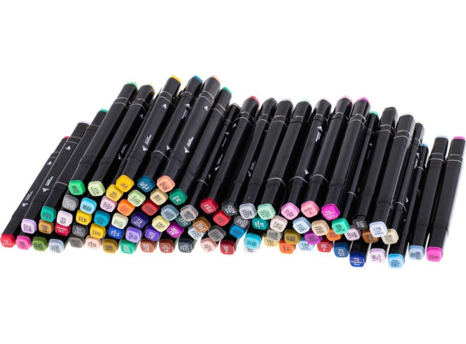 KIK Oboustranné lihové fixy v kufříku 80ks