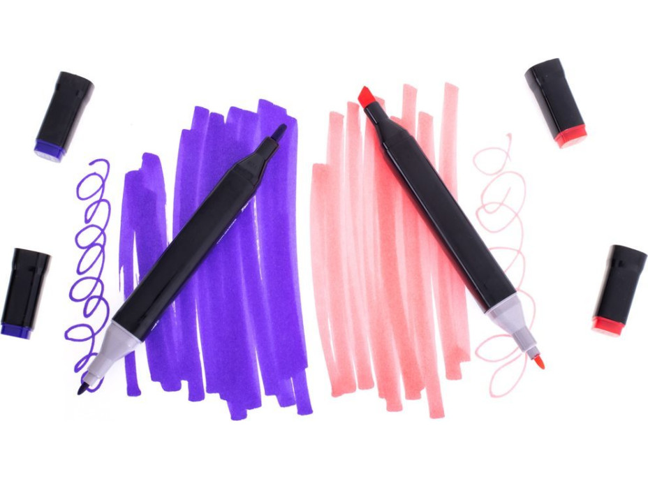 KIK Oboustranné lihové fixy v kufříku 80ks