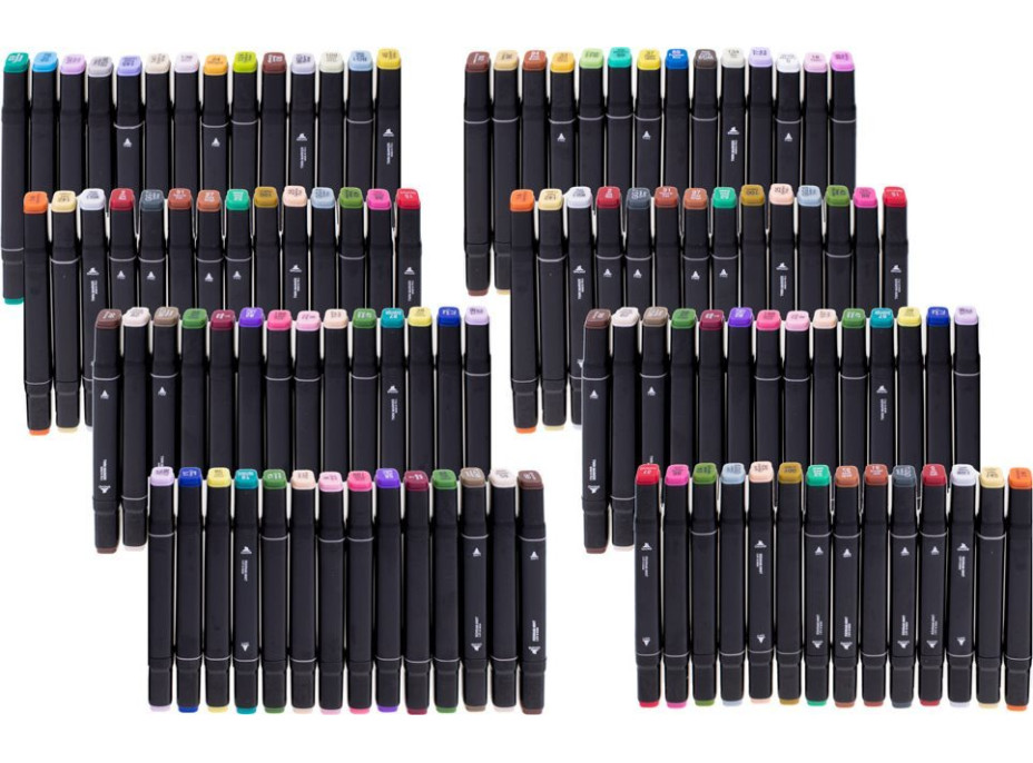 KIK Oboustranné lihové fixy v kufříku 80ks