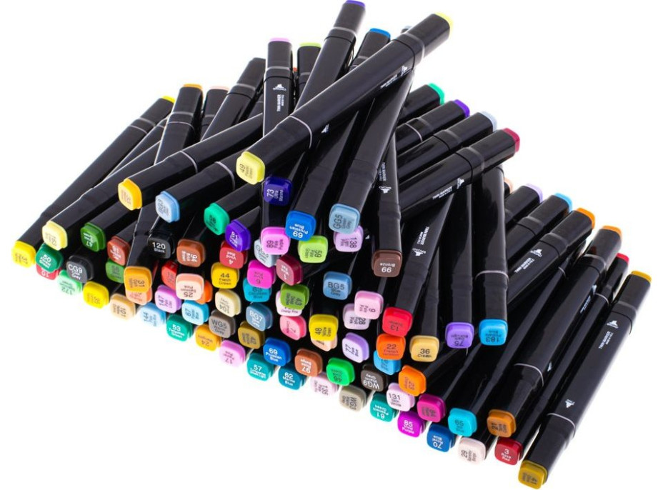 KIK Oboustranné lihové fixy v kufříku 80ks