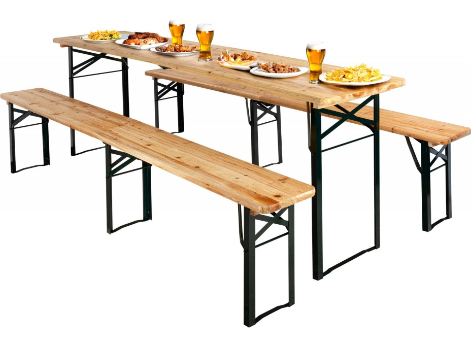 Pivní zahradní set LAGER - stůl + 2 lavice 220 cm