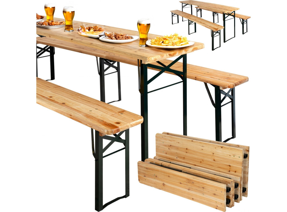 Pivní zahradní set LAGER - stůl + 2 lavice 220 cm