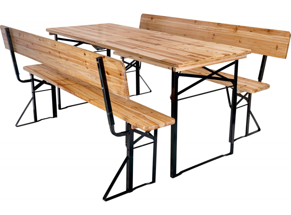 Pivní zahradní set PORTER - stůl + 2 lavice