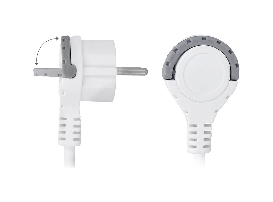 Solight 2z + USB A+C 17W, cestovní prodlužovací přívod 1.5m, bílý