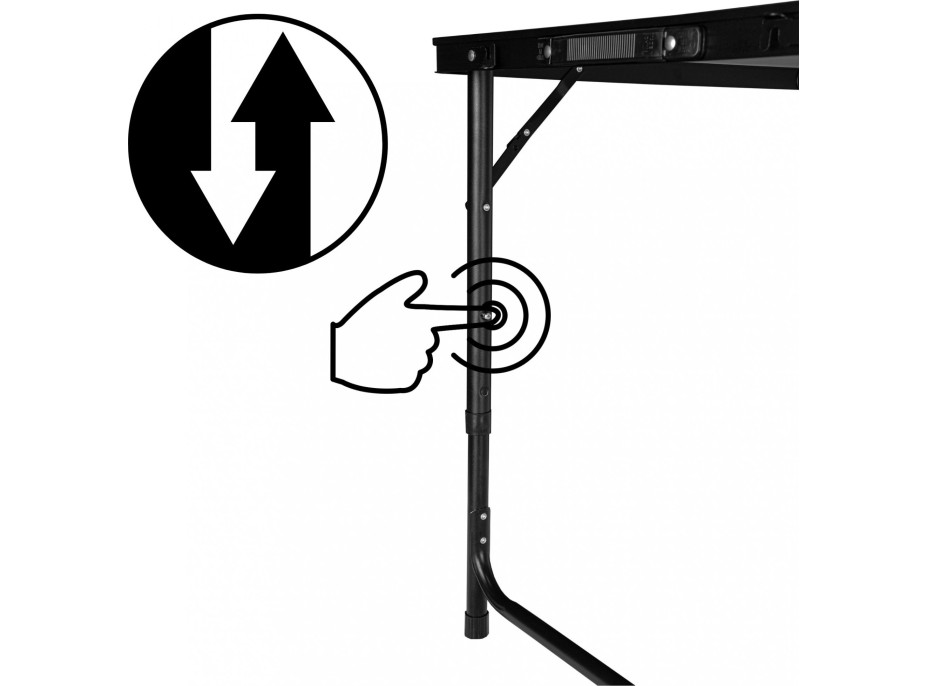 Campingová sestava TRAMP BLACK WOOD 120x60 cm - černá