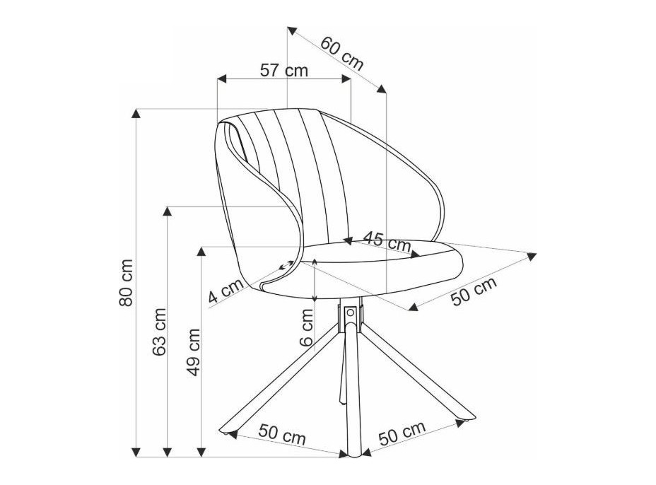 Jídelní otočná židle AURORA - cappuccino