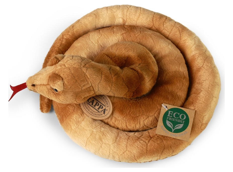 Rappa Plyšový had hnědý 90 cm ECO-FRIENDLY