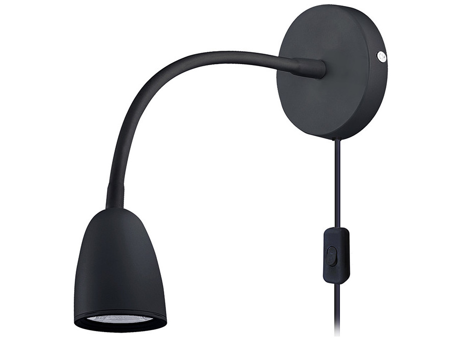 Solight LED nástěnná lampička, stmívatelná, 4W, 280lm, 3000K, černá