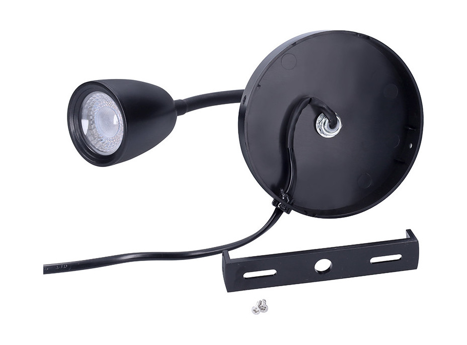 Solight LED nástěnná lampička, stmívatelná, 4W, 280lm, 3000K, černá