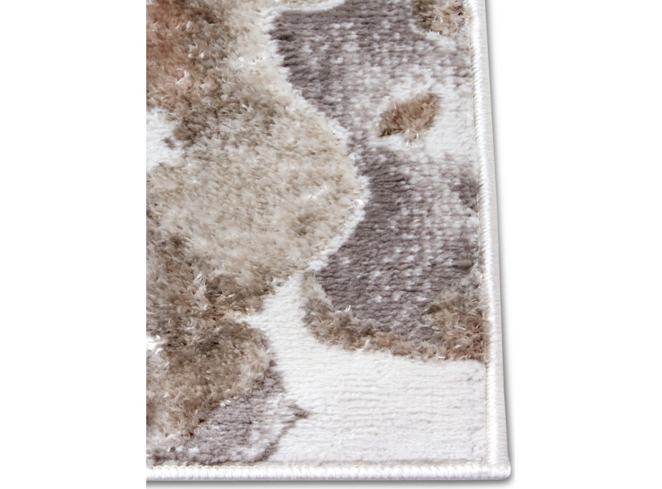 Kusový koberec Shine 105922 Floral White Grey Brown