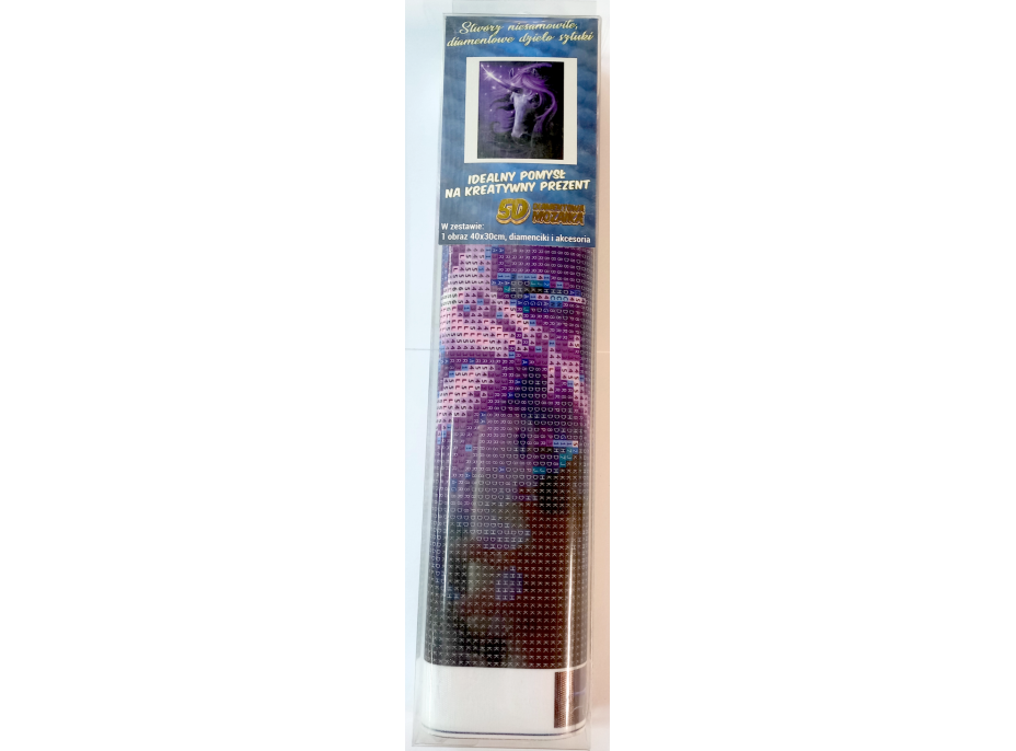 NORIMPEX Diamantové malování Fialový jednorožec 30x40cm