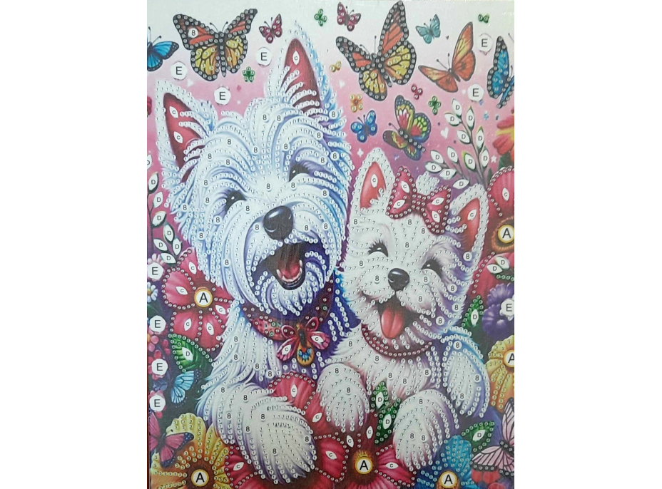 NORIMPEX Diamantové malování na plátně Veselí pejsci 23x30cm