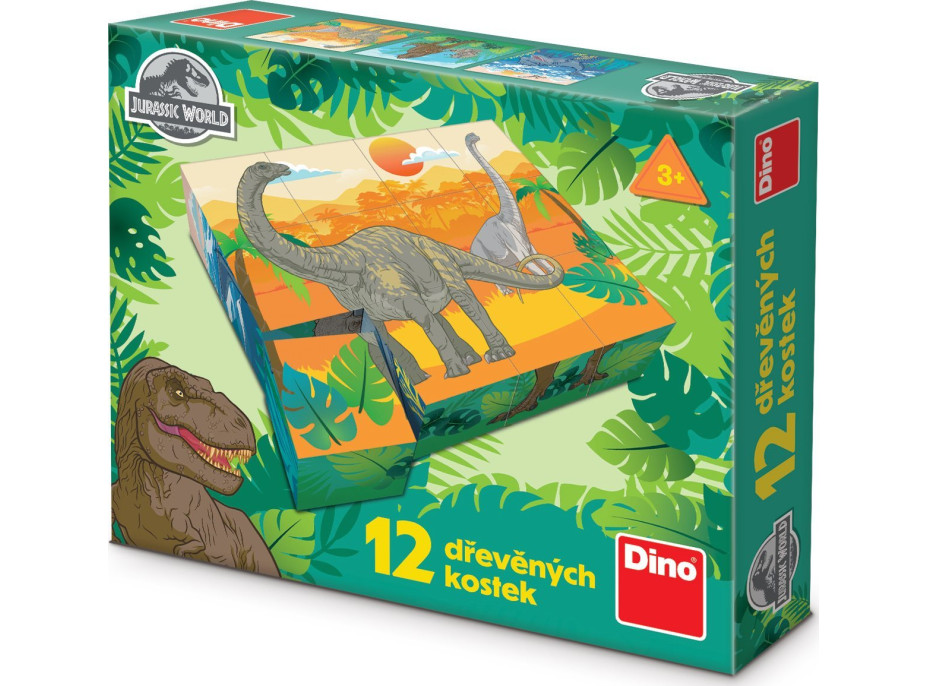 DINO Obrázkové kostky Jurský svět, 12 kostek
