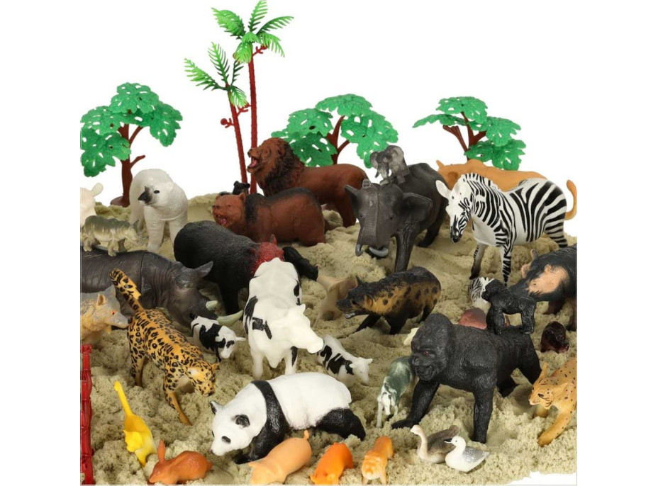 KIK Sada figurek Zvířata v ZOO 59ks v boxu