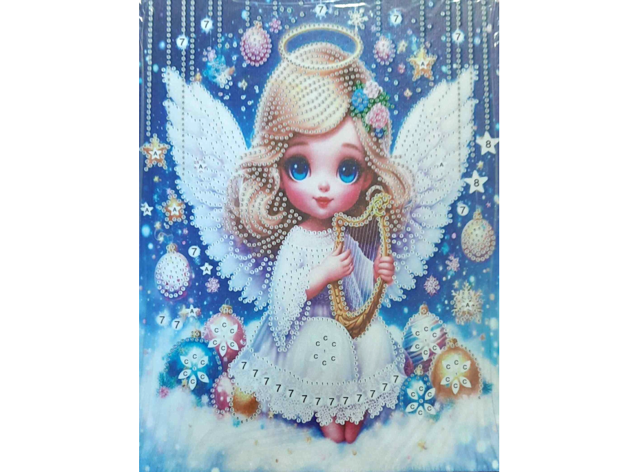 NORIMPEX Diamantové malování na plátně Vánoční andílek 23x30cm