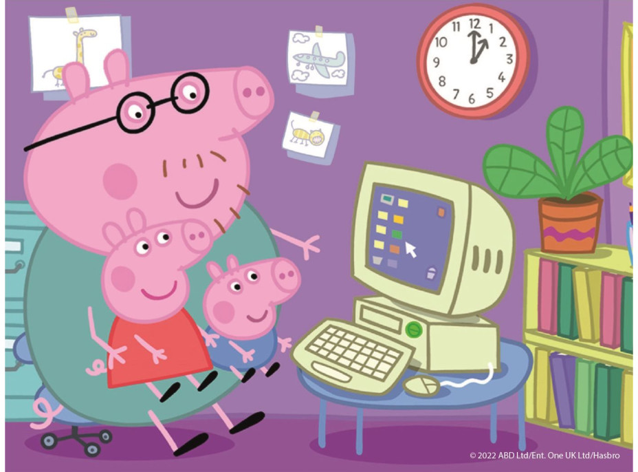 DINO Obrázkové kostky Prasátko Peppa, 12 kostek